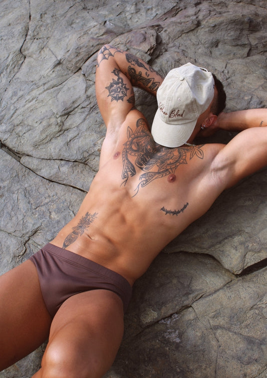SWIMSUIT BRIEFS (BROWN)