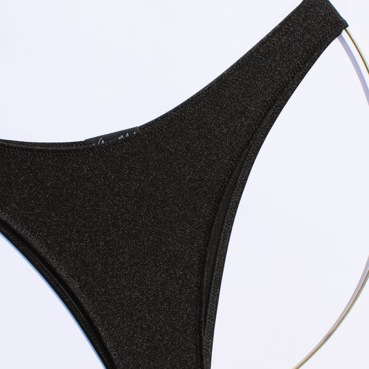 SHINY BLACK BIKINI BOTTOM (PANTY)