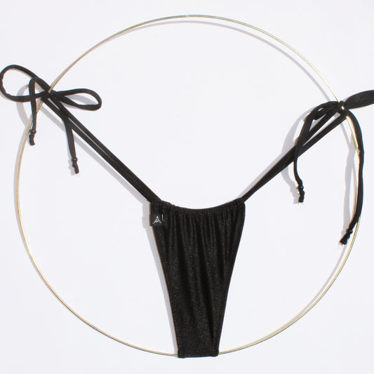 SHINY BLACK BIKINI BOTTOM