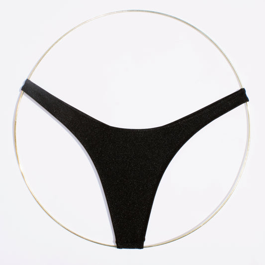 SHINY BLACK BIKINI BOTTOM