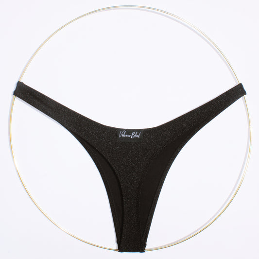 SHINY BLACK BIKINI BOTTOM