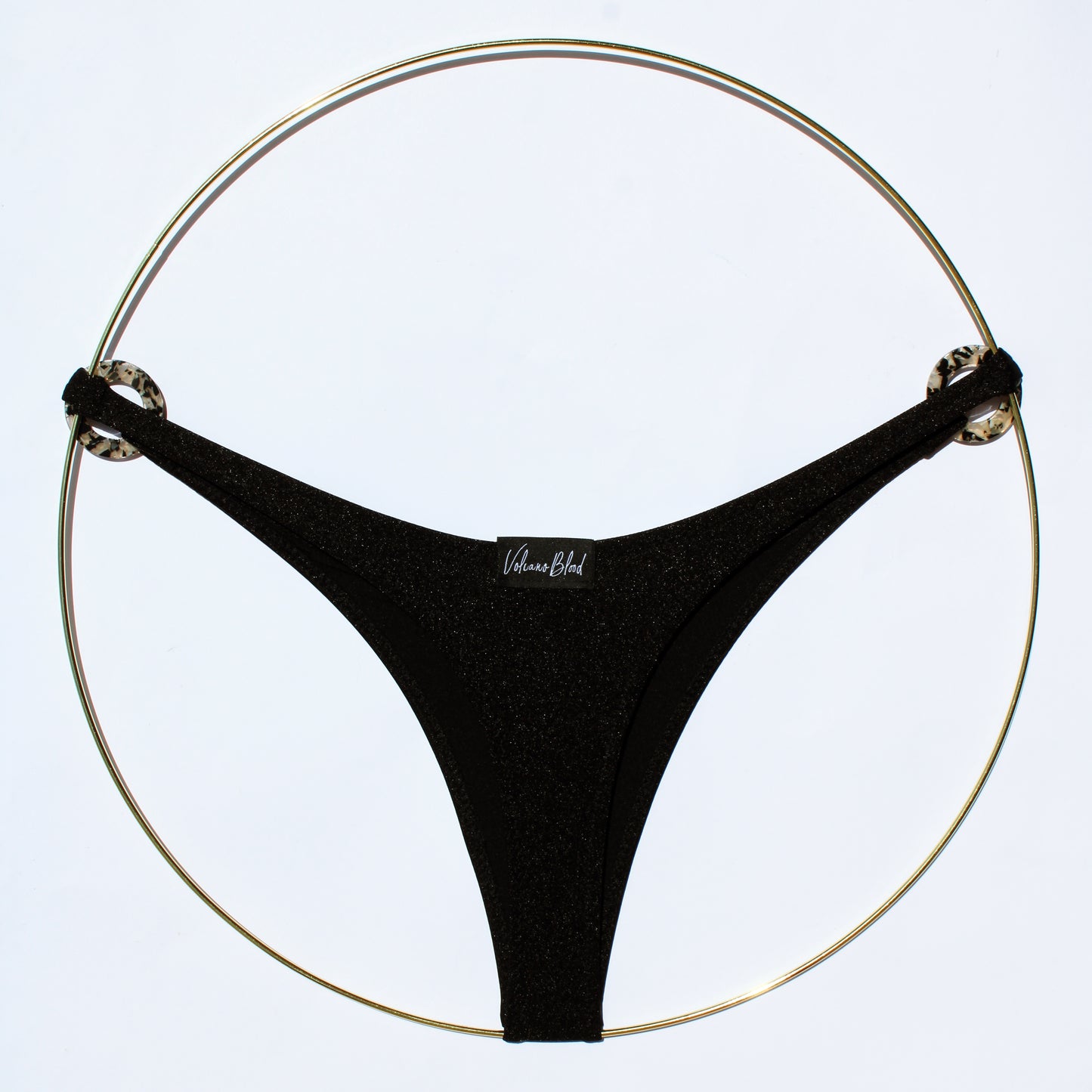 SHINY BLACK BIKINI BOTTOM