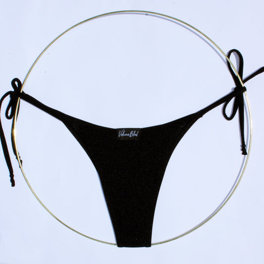 SHINY BLACK BIKINI BOTTOM (PANTY)