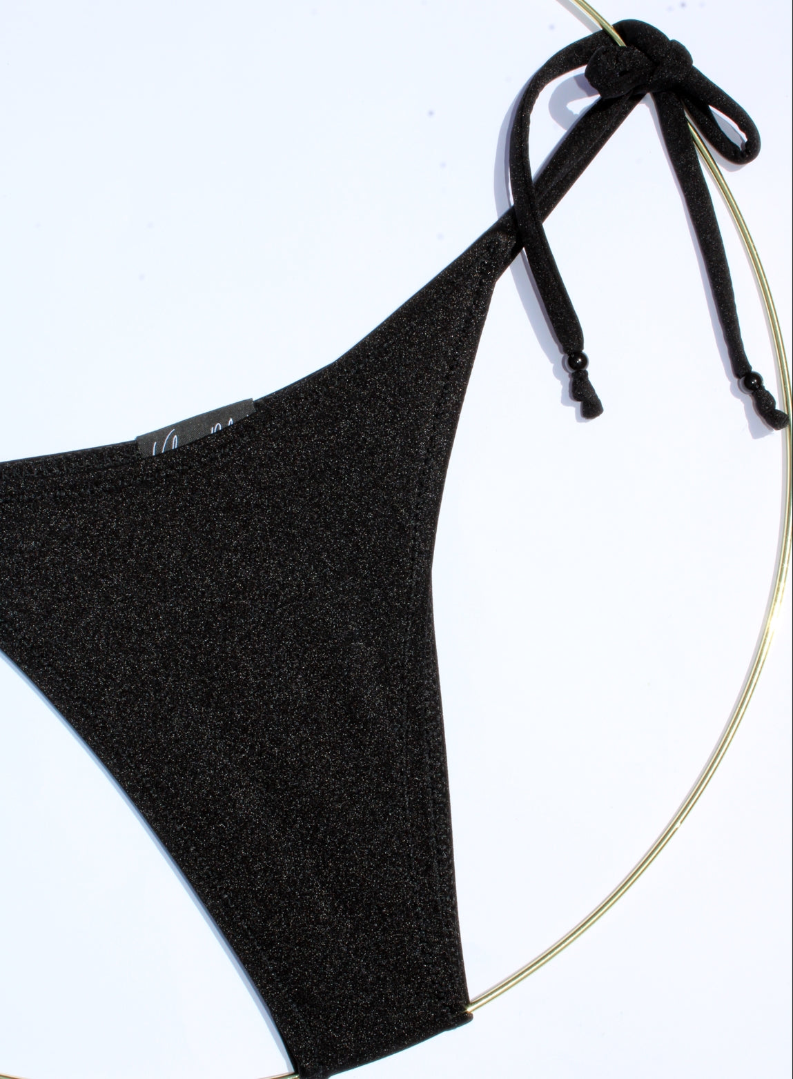 SHINY BLACK BIKINI BOTTOM (PANTY)