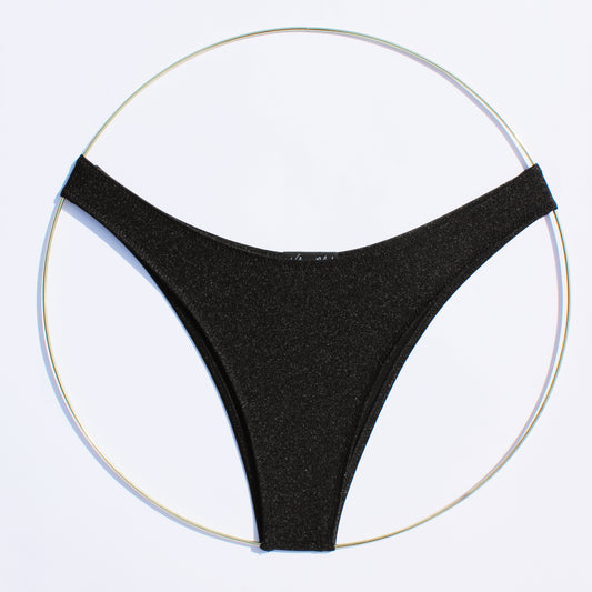 SHINY BLACK BIKINI BOTTOM (PANTY)