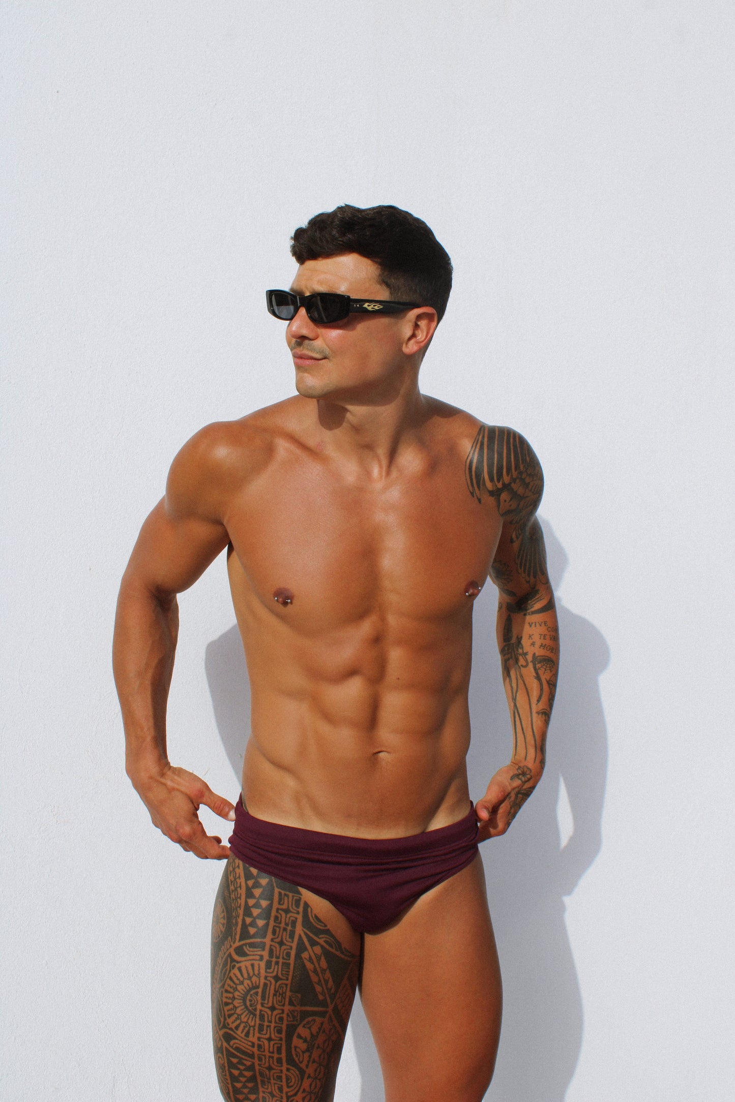 SWIMSUIT BRIEFS (BROWN)