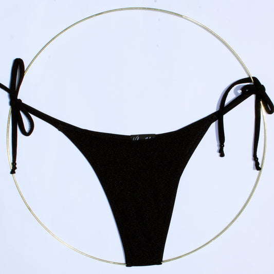 SHINY BLACK BIKINI BOTTOM (PANTY)